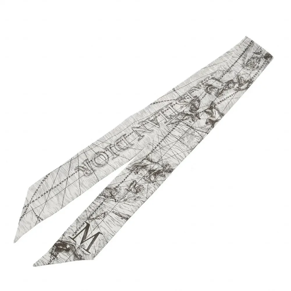 Christian Dior NEW Mitzah White Silk Twill 'M' Bandeau Scarf